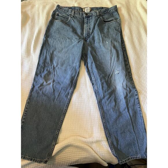 LL Bean Jeans Men’s 35x29 Relaxed Fit 100% Cotton Denim Blue - Picture 5 of 7